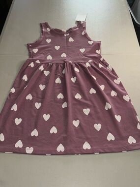 H&M Mauve Pink Heart Print Sleeveless Dress